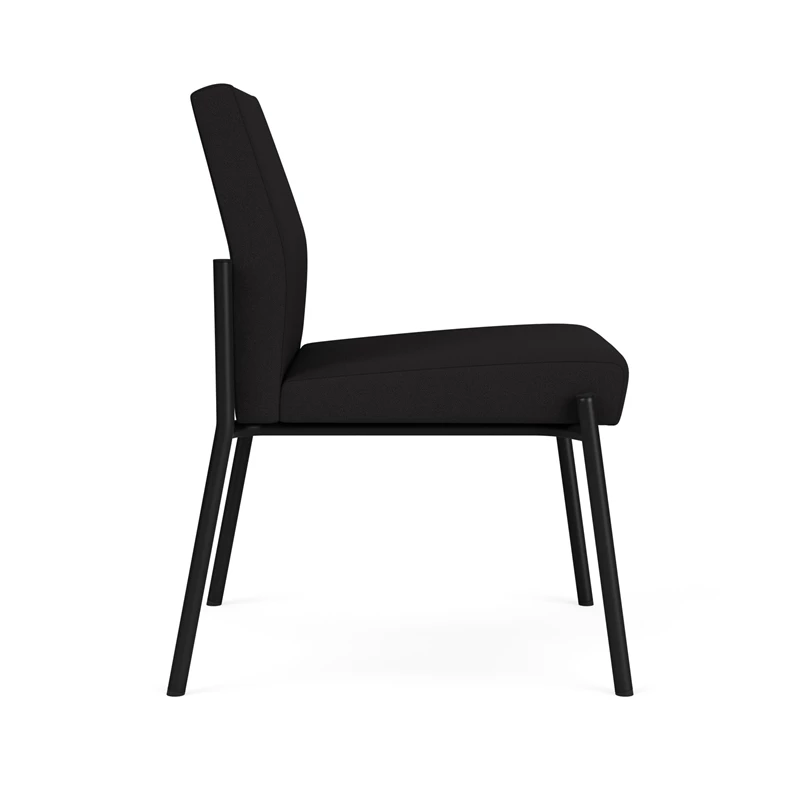 Lesro Mystic Fabric/Metal Reception Armless Guest Chair In Black/Black 10 Lesro Mystic Fabric/Metal Reception Armless Guest Chair In Black/Black - Image 8