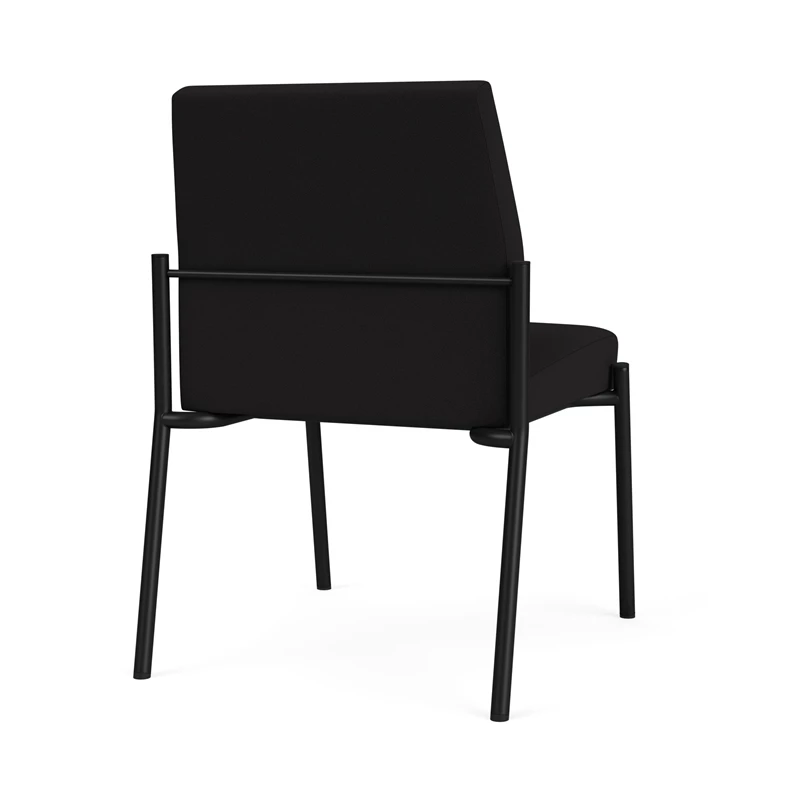 Lesro Mystic Fabric/Metal Reception Armless Guest Chair In Black/Black 11 Lesro Mystic Fabric/Metal Reception Armless Guest Chair In Black/Black - Image 9