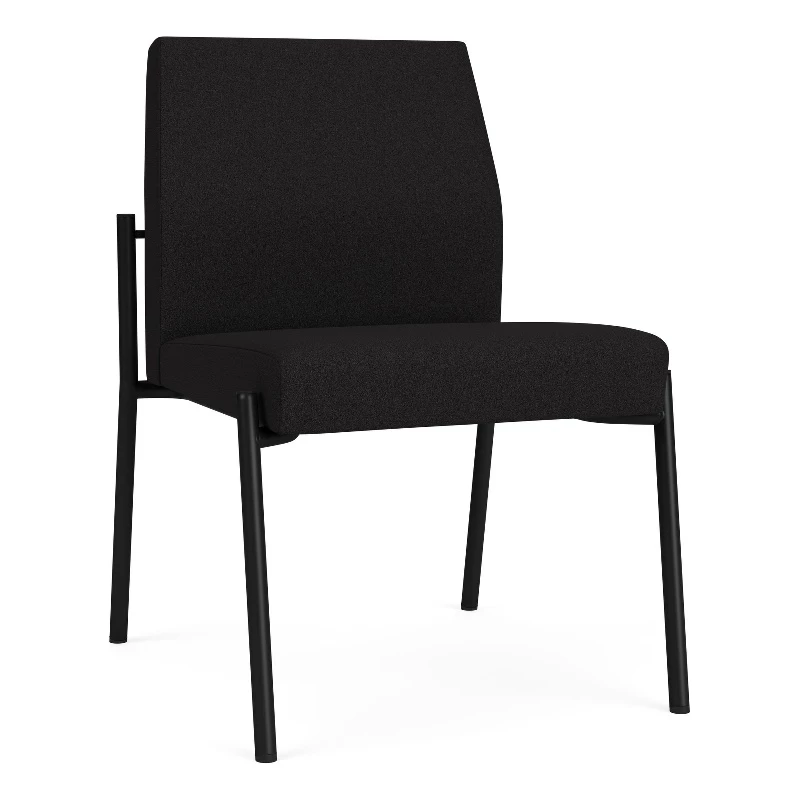 Lesro Mystic Fabric/Metal Reception Armless Guest Chair In Black/Black 9 Lesro Mystic Fabric/Metal Reception Armless Guest Chair In Black/Black - Image 7
