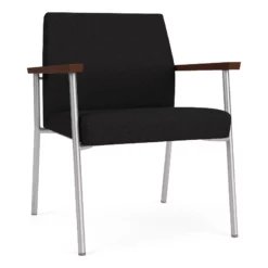 Lesro Mystic Fabric/Metal Reception WideGuest Chair In Silver/Black 31 Lesro Mystic Fabric/Metal Reception WideGuest Chair In Silver/Black -CYMAX Sales 2691743 L