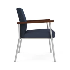 Lesro Mystic Polyurethane/Metal Reception WideGuest Chair In Silver/Brown 41 Lesro Mystic Polyurethane/Metal Reception WideGuest Chair In Silver/Brown -CYMAX Sales 2691747 1 L