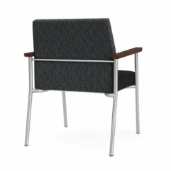 Lesro Mystic Metal/Polyurethane Reception WideGuest Chair In Silver/Black -CYMAX Sales 2691748 2 L 3