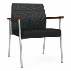 Lesro Mystic Metal/Polyurethane Reception WideGuest Chair In Silver/Gray -CYMAX Sales 2691748 L 1