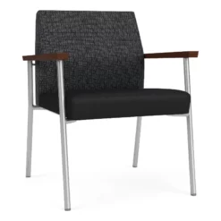 Lesro Mystic Polyurethane/Metal Reception WideGuest Chair In Silver/Brown 37 Lesro Mystic Polyurethane/Metal Reception WideGuest Chair In Silver/Brown -CYMAX Sales 2691748 L