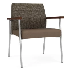 Lesro Mystic Polyurethane/Metal Reception WideGuest Chair In Silver/Brown 34 Lesro Mystic Polyurethane/Metal Reception WideGuest Chair In Silver/Brown -CYMAX Sales 2691749 L