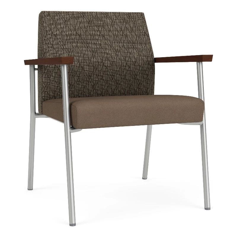 Lesro Mystic Polyurethane/Metal Reception WideGuest Chair In Silver/Brown 15 Lesro Mystic Polyurethane/Metal Reception WideGuest Chair In Silver/Brown - Image 13