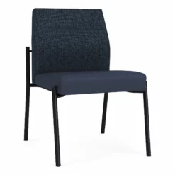 Lesro Mystic Metal/Polyurethane Reception Armless Guest Chair In Black/Brown -CYMAX Sales 2691767 L 2