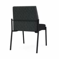 Lesro Mystic Metal/Polyurethane Reception Armless Guest Chair In Black/Brown -CYMAX Sales 2691768 2 L 2