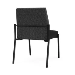Lesro Mystic Polyurethane/Metal Reception Armless Guest Chair In Black/Brown -CYMAX Sales 2691768 2 L