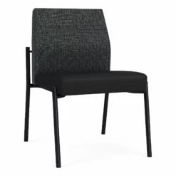 Lesro Mystic Metal/Polyurethane Reception Armless Guest Chair In Black/Brown -CYMAX Sales 2691768 L 2