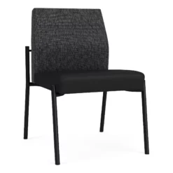 Lesro Mystic Polyurethane/Metal Reception Armless Guest Chair In Black/Brown -CYMAX Sales 2691768 L