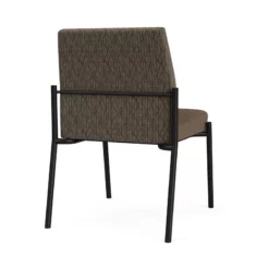 Lesro Mystic Polyurethane/Metal Reception Armless Guest Chair In Black/Brown -CYMAX Sales 2691769 2 L