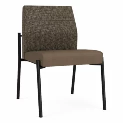 Lesro Mystic Metal/Polyurethane Reception Armless Guest Chair In Black/Brown -CYMAX Sales 2691769 L 2