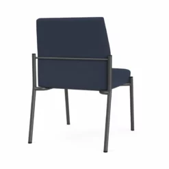 Lesro Mystic Polyurethane/Metal Reception Armless Guest Chair In Charcoal/Blue -CYMAX Sales 2691770 2 L 3