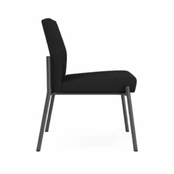 Lesro Mystic Metal/Polyurethane Reception Armless Guest Chair In Charcoal/Black -CYMAX Sales 2691771 1 L 2