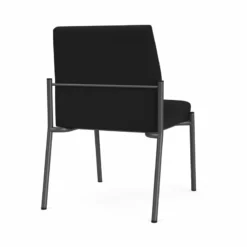 Lesro Mystic Polyurethane/Metal Reception Armless Guest Chair In Charcoal/Blue -CYMAX Sales 2691771 2 L 3