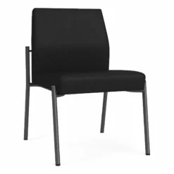 Lesro Mystic Metal/Polyurethane Reception Armless Guest Chair In Charcoal/Black -CYMAX Sales 2691771 L 2