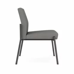 Lesro Mystic Polyurethane/Metal Reception Armless Guest Chair In Charcoal/Gray -CYMAX Sales 2691772 1 L 4