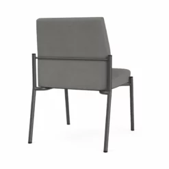 Lesro Mystic Metal/Polyurethane Reception Armless Guest Chair In Charcoal/Gray -CYMAX Sales 2691772 2 L 1