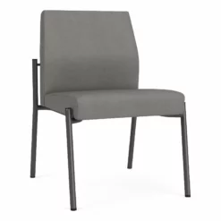 Lesro Mystic Metal/Polyurethane Reception Armless Guest Chair In Charcoal/Black -CYMAX Sales 2691772 L 2