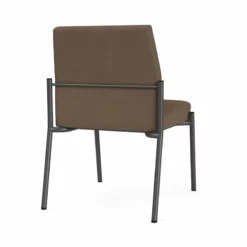 Lesro Mystic Metal/Polyurethane Reception Armless Guest Chair In Charcoal/Gray -CYMAX Sales 2691773 2 L 1