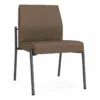 Lesro Mystic Polyurethane/Metal Reception Armless Guest Chair In Charcoal/Gray