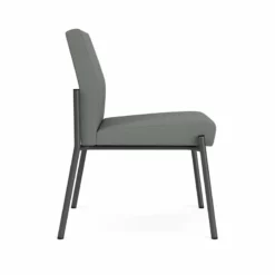 Lesro Mystic Fabric/Metal Reception Armless Guest Chair In Charcoal/Navy -CYMAX Sales 2691774 1 L 1