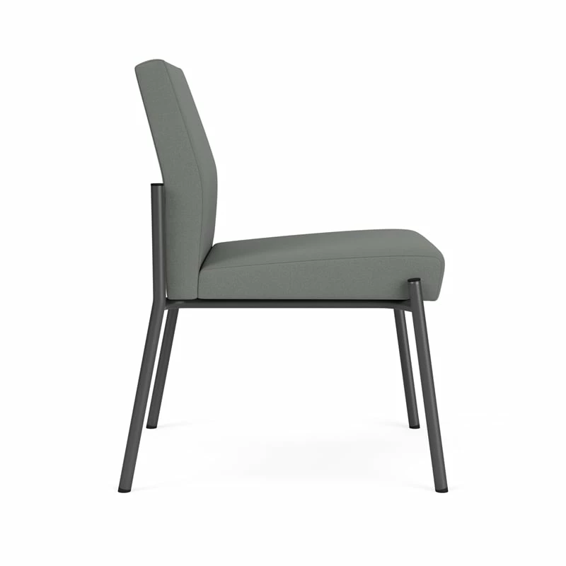 Lesro Mystic Fabric/Metal Reception Armless Guest Chair In Charcoal/Black 4 Lesro Mystic Fabric/Metal Reception Armless Guest Chair In Charcoal/Black - Image 2