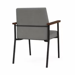 Lesro Mystic Polyurethane/Metal Reception Guest Chair In Black/Brown -CYMAX Sales 2691796 1 L 2