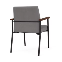 Lesro Mystic Polyurethane/Metal Reception Guest Chair In Black/Blue 38 Lesro Mystic Polyurethane/Metal Reception Guest Chair In Black/Blue -CYMAX Sales 2691796 1 L