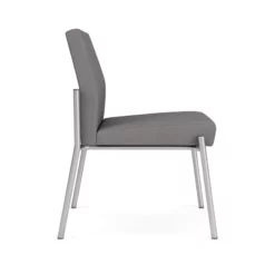 Lesro Mystic Metal/Polyurethane Reception Armless Guest Chair In Silver/Brown 38 Lesro Mystic Metal/Polyurethane Reception Armless Guest Chair In Silver/Brown -CYMAX Sales 2691800 1 L