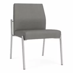 Lesro Mystic Polyurethane/Metal Reception Armless Guest Chair In Silver/Blue -CYMAX Sales 2691800 L 5