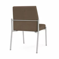Lesro Mystic Polyurethane/Metal Reception Armless Guest Chair In Silver/Blue -CYMAX Sales 2691801 2 L 5