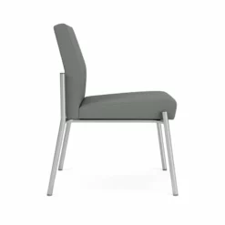 Lesro Mystic Fabric/Metal Reception Armless Guest Chair In Silver/Gray -CYMAX Sales 2691802 1 L 1