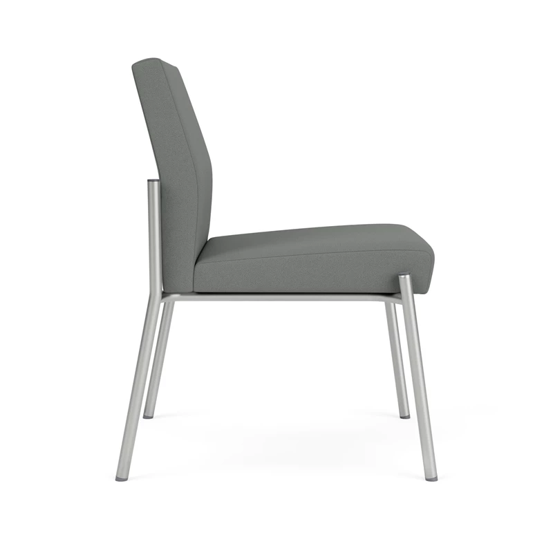 Lesro Mystic Fabric/Metal Reception Armless Guest Chair In Silver/Blue 13 Lesro Mystic Fabric/Metal Reception Armless Guest Chair In Silver/Blue - Image 11