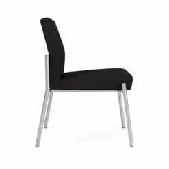Lesro Mystic Fabric/Metal Reception Armless Guest Chair In Silver/Black -CYMAX Sales 2691803 1 L 3