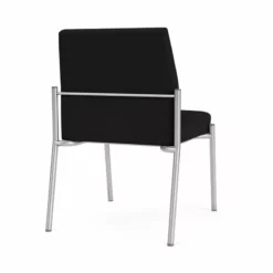 Lesro Mystic Fabric/Metal Reception Armless Guest Chair In Silver/Black -CYMAX Sales 2691803 2 L 3