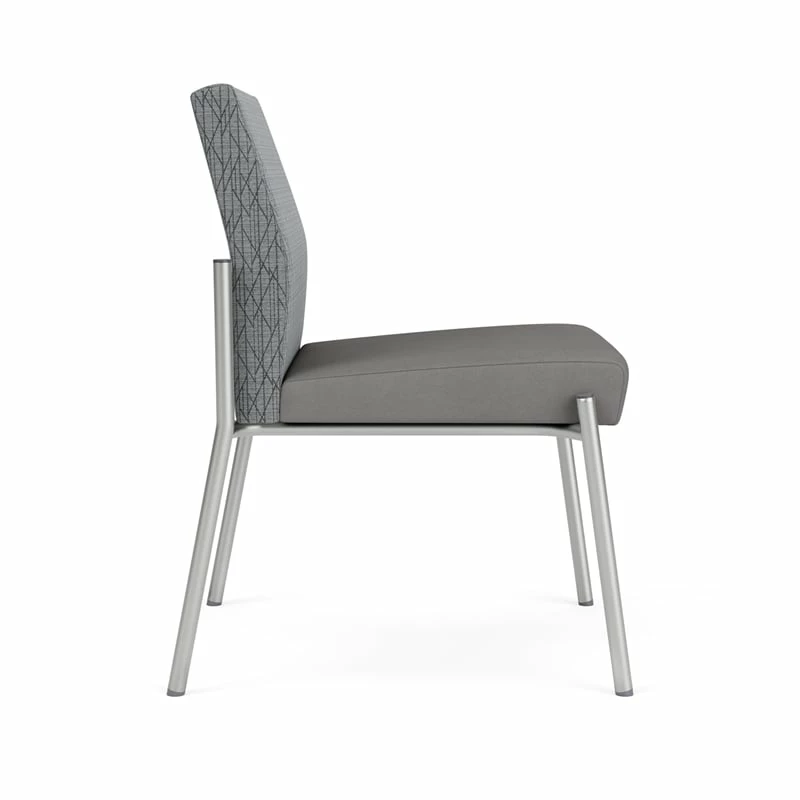 Lesro Mystic Metal/Polyurethane Reception Armless Guest Chair In Silver/Blue 13 Lesro Mystic Metal/Polyurethane Reception Armless Guest Chair In Silver/Blue - Image 11