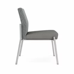 Lesro Mystic Polyurethane/Metal Reception Armless Guest Chair In Silver/Gray -CYMAX Sales 2691806 1 L 3