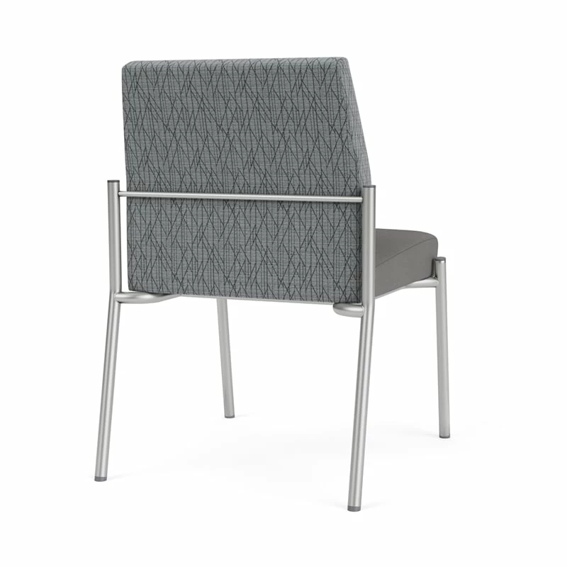 Lesro Mystic Metal/Polyurethane Reception Armless Guest Chair In Silver/Blue 14 Lesro Mystic Metal/Polyurethane Reception Armless Guest Chair In Silver/Blue - Image 12