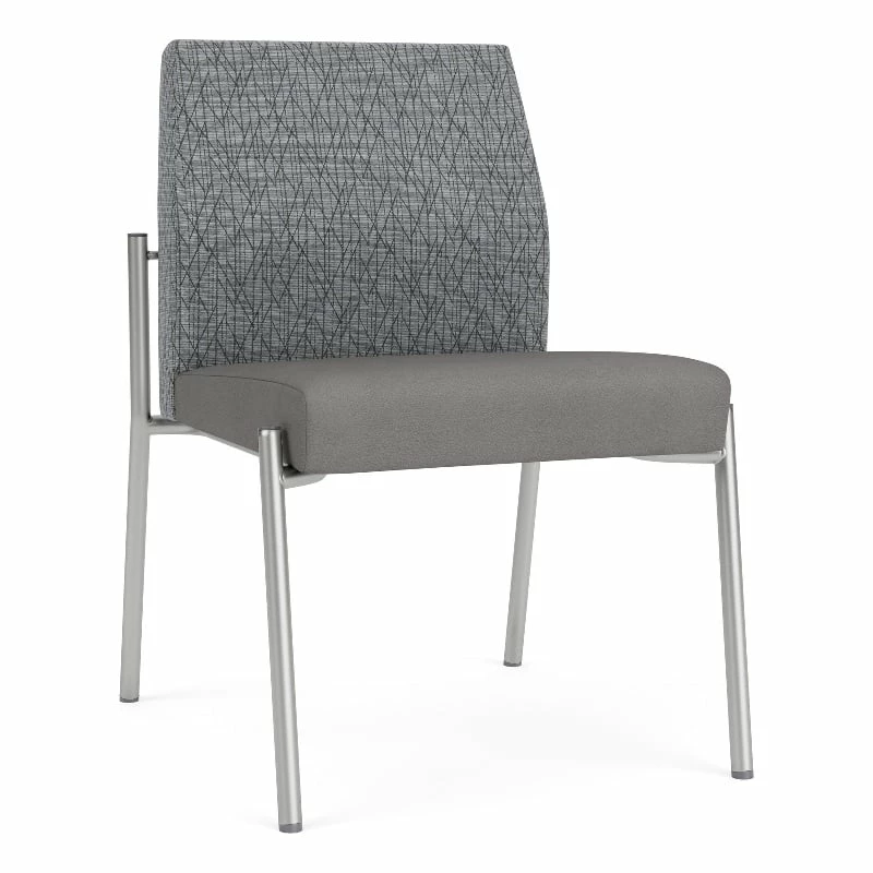 Lesro Mystic Metal/Polyurethane Reception Armless Guest Chair In Silver/Blue 12 Lesro Mystic Metal/Polyurethane Reception Armless Guest Chair In Silver/Blue - Image 10