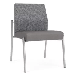 Lesro Mystic Metal/Polyurethane Reception Armless Guest Chair In Silver/Brown 31 Lesro Mystic Metal/Polyurethane Reception Armless Guest Chair In Silver/Brown -CYMAX Sales 2691806 L