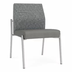 Lesro Mystic Polyurethane/Metal Reception Armless Guest Chair In Silver/Gray -CYMAX Sales 2691806 L 3