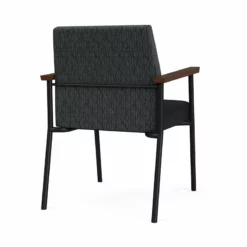Lesro Mystic Polyurethane/Metal Reception Guest Chair In Black/Brown -CYMAX Sales 2691828 2 L 2