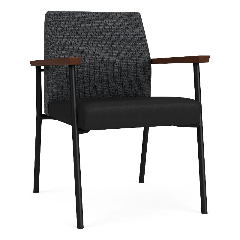 Lesro Mystic Polyurethane/Metal Reception Guest Chair In Black/Blue 6 Lesro Mystic Polyurethane/Metal Reception Guest Chair In Black/Blue - Image 4