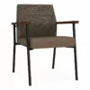 Lesro Mystic Polyurethane/Metal Reception Guest Chair In Black/Brown -CYMAX Sales 2691829 L 2