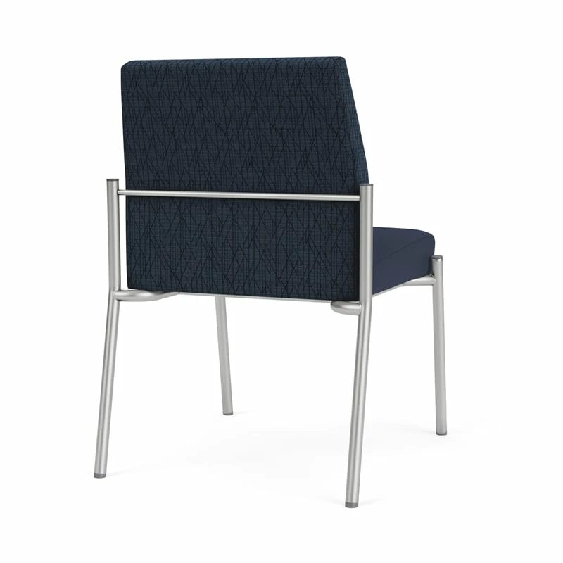 Lesro Mystic Metal/Polyurethane Reception Armless Guest Chair In Silver/Blue 11 Lesro Mystic Metal/Polyurethane Reception Armless Guest Chair In Silver/Blue - Image 9