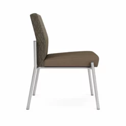 Lesro Mystic Polyurethane/Metal Reception Armless Guest Chair In Silver/Blue -CYMAX Sales 2691833 1 L 5