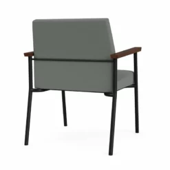 Lesro Mystic Fabric/Metal Reception WideGuest Chair In Black/Blue -CYMAX Sales 2691838 2 L 1