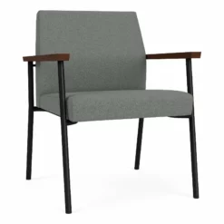 Lesro Mystic Fabric/Metal Reception WideGuest Chair In Black/Blue -CYMAX Sales 2691838 L 1